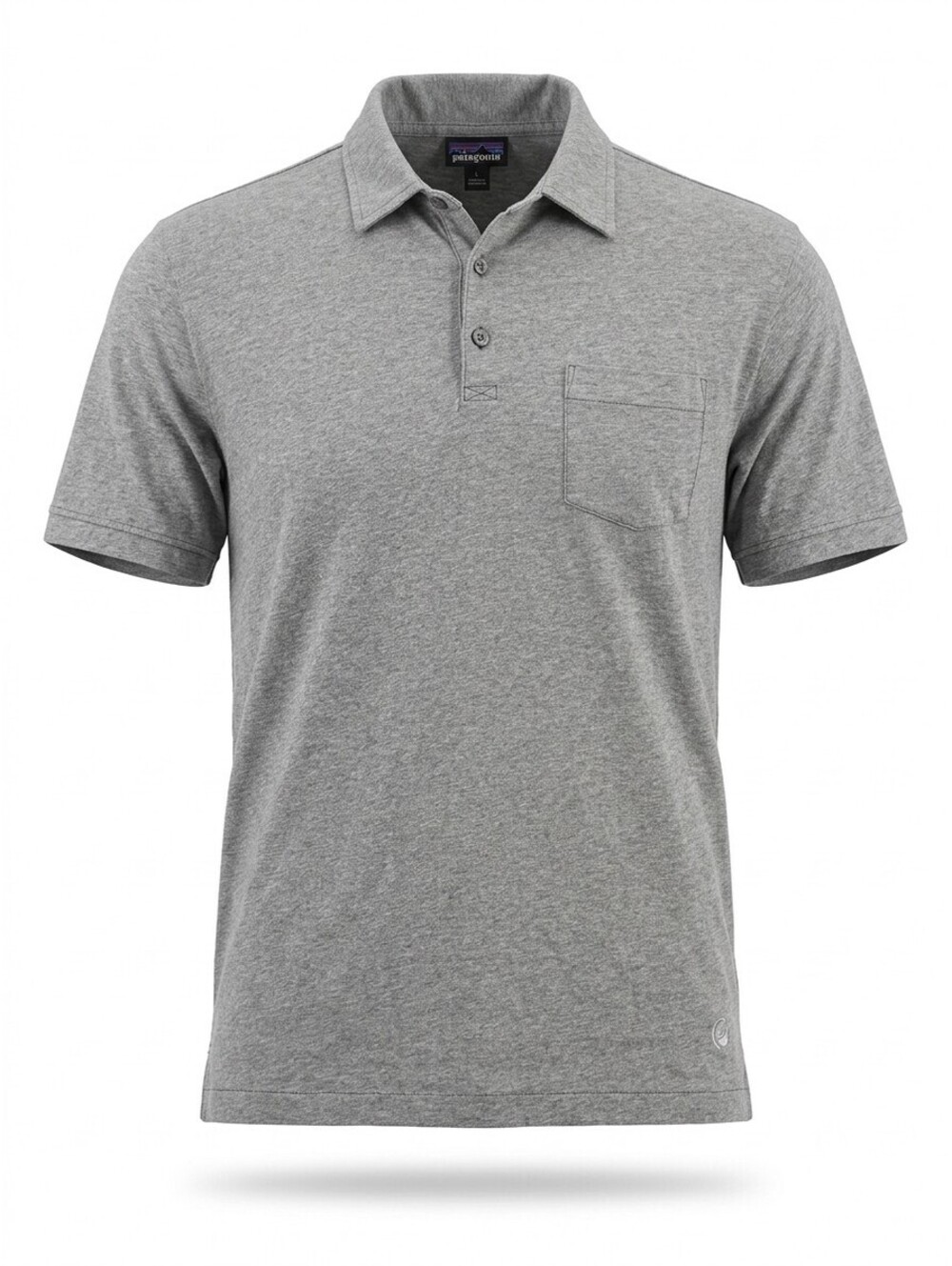 Patagonia Organic Cotton Polo Shirt Mens L Heather Gray Chest Pocket